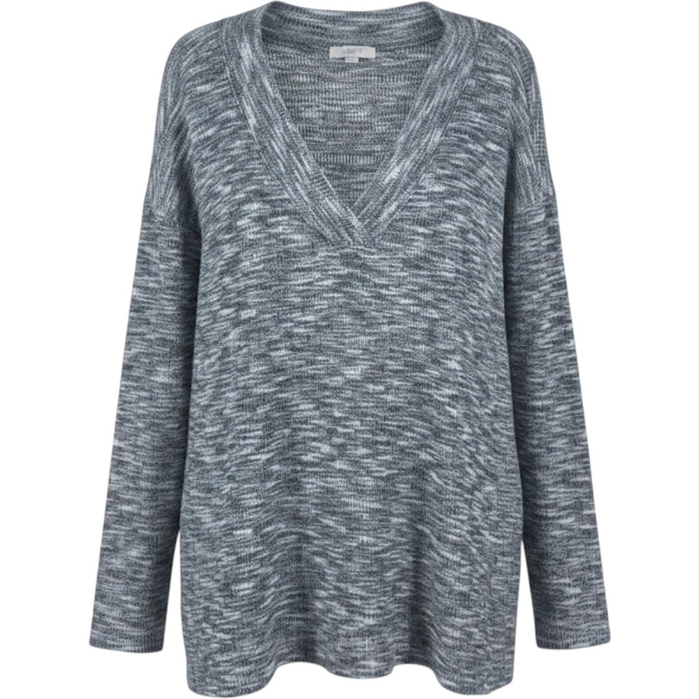 LOFT Relaxed Fit Knit V-Neck Long Sleeve Pullover Sweater Womens L - Picture 1 of 7
